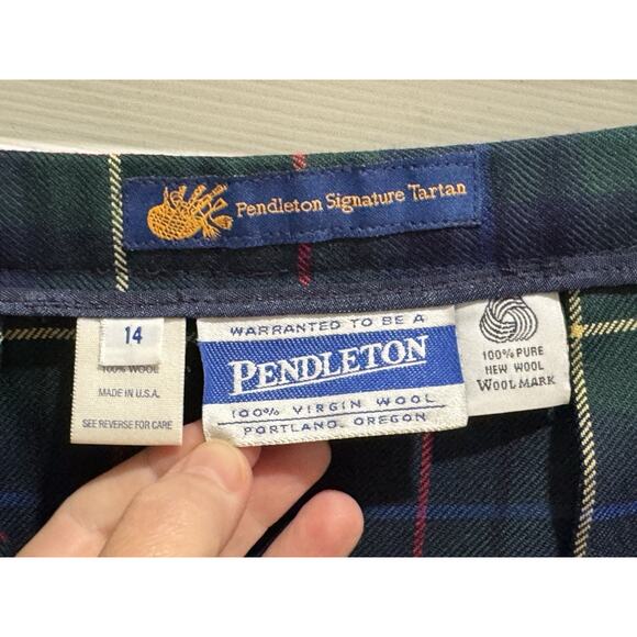 Vtg Pendleton Wool Plaid Pleated Skirt Sz 14 Signature Tartan Academia USA Made - Picture 4 of 7